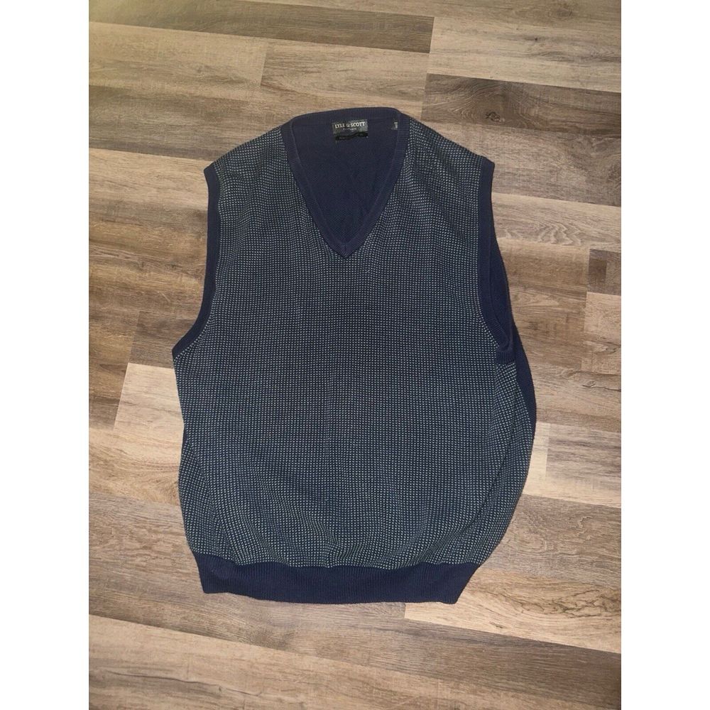 Lyle & Scott Scotland Vest Sweater Adult‎ Large Chevron Cotton Knit Mens Casual